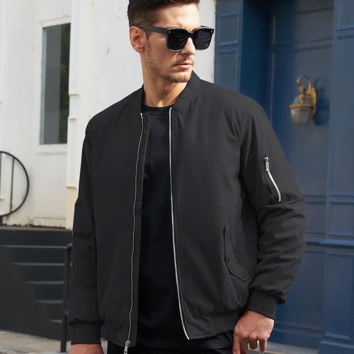 Men's Bomber Jacket Windbreaker Thermal Warm Winter Padded Coats - Men's Coats