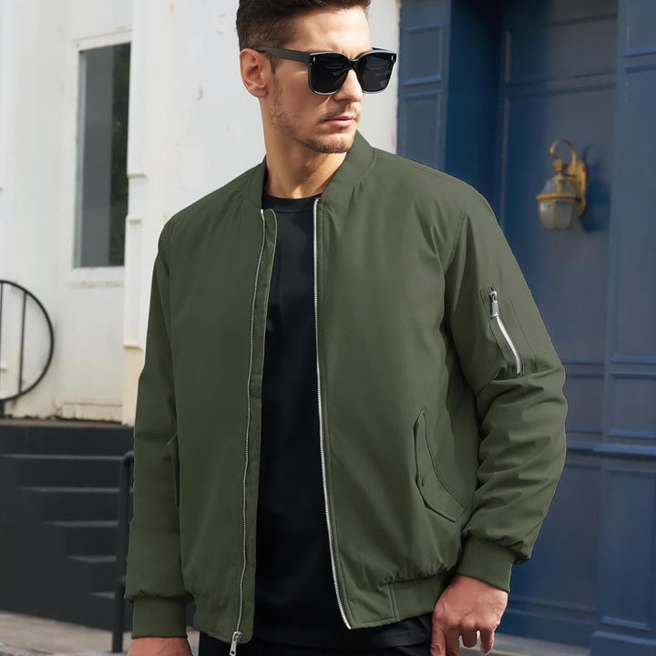 Men's Bomber Jacket Windbreaker Thermal Warm Winter Padded Coats - Men's Coats
