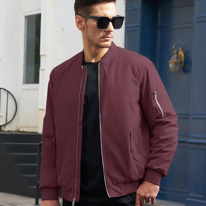 Men's Bomber Jacket Windbreaker Thermal Warm Winter Padded Coats - Men's Coats