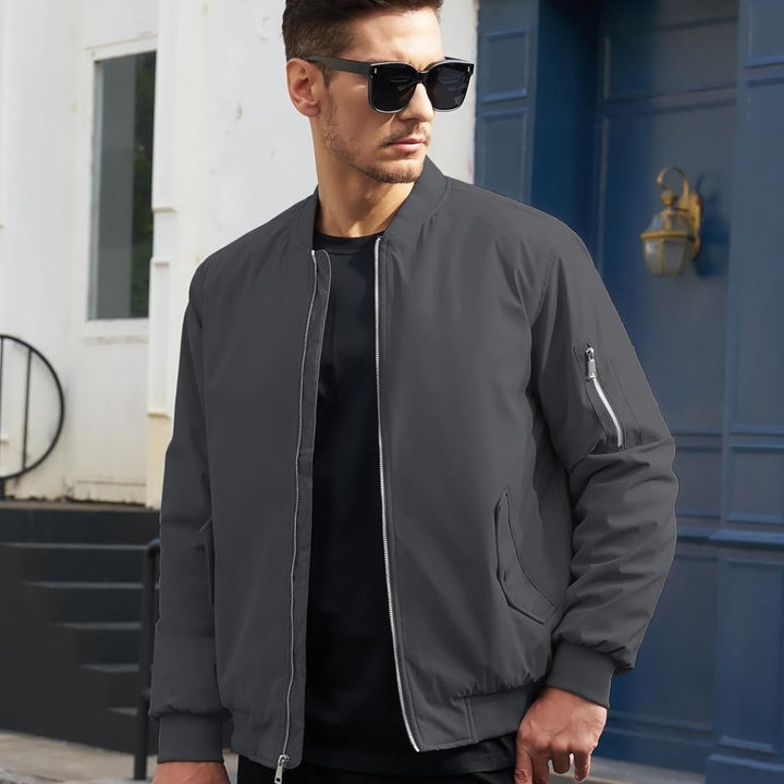 Men's Bomber Jacket Windbreaker Thermal Warm Winter Padded Coats - Men's Coats