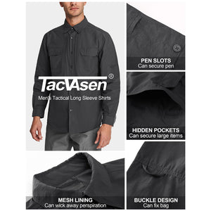 TACVASEN Black Men's Breathable Quick Dry Long Sleeve Shirts