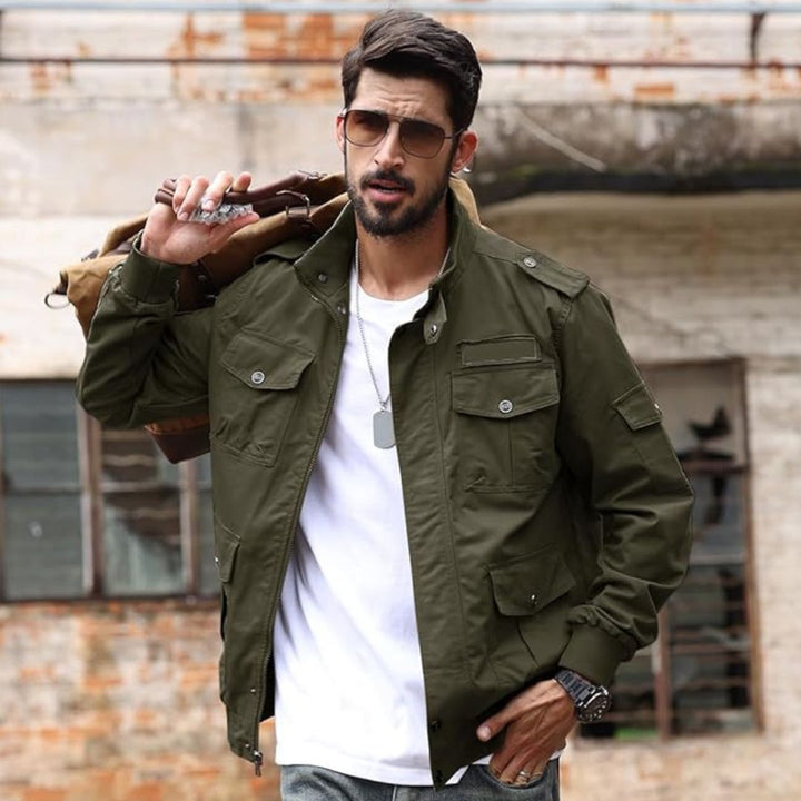 Outerwear Olive Green Cargo Jacket L'MONTE Men's Army Green