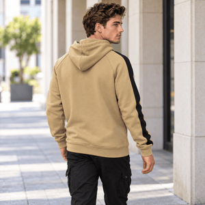 TACVASEN Khaki Men's Casual Cotton Soft Stretch Fleece Blend Hoodie