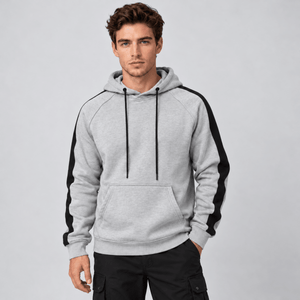 TACVASEN Light Grey Men's Casual Cotton Soft Stretch Fleece Blend Hoodie