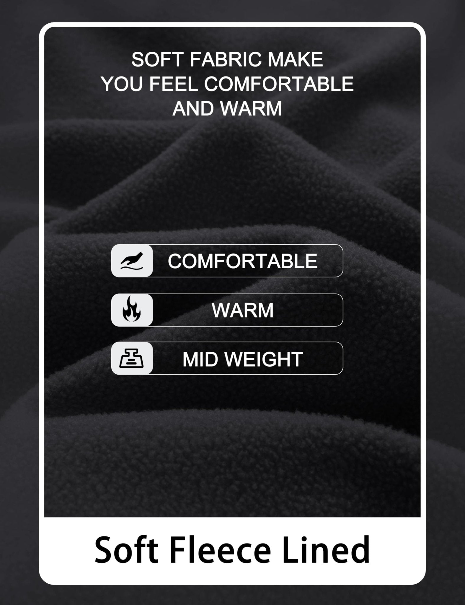 TACVASEN Black Men's Casual Fleece Lined Pullover Sweatshirts