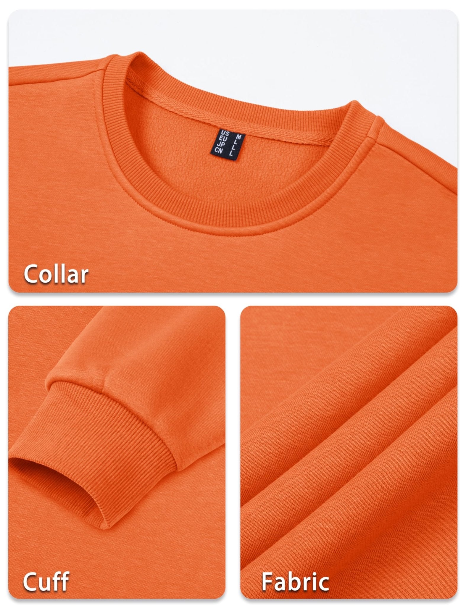 TACVASEN Black Men's Casual Fleece Lined Pullover Sweatshirts