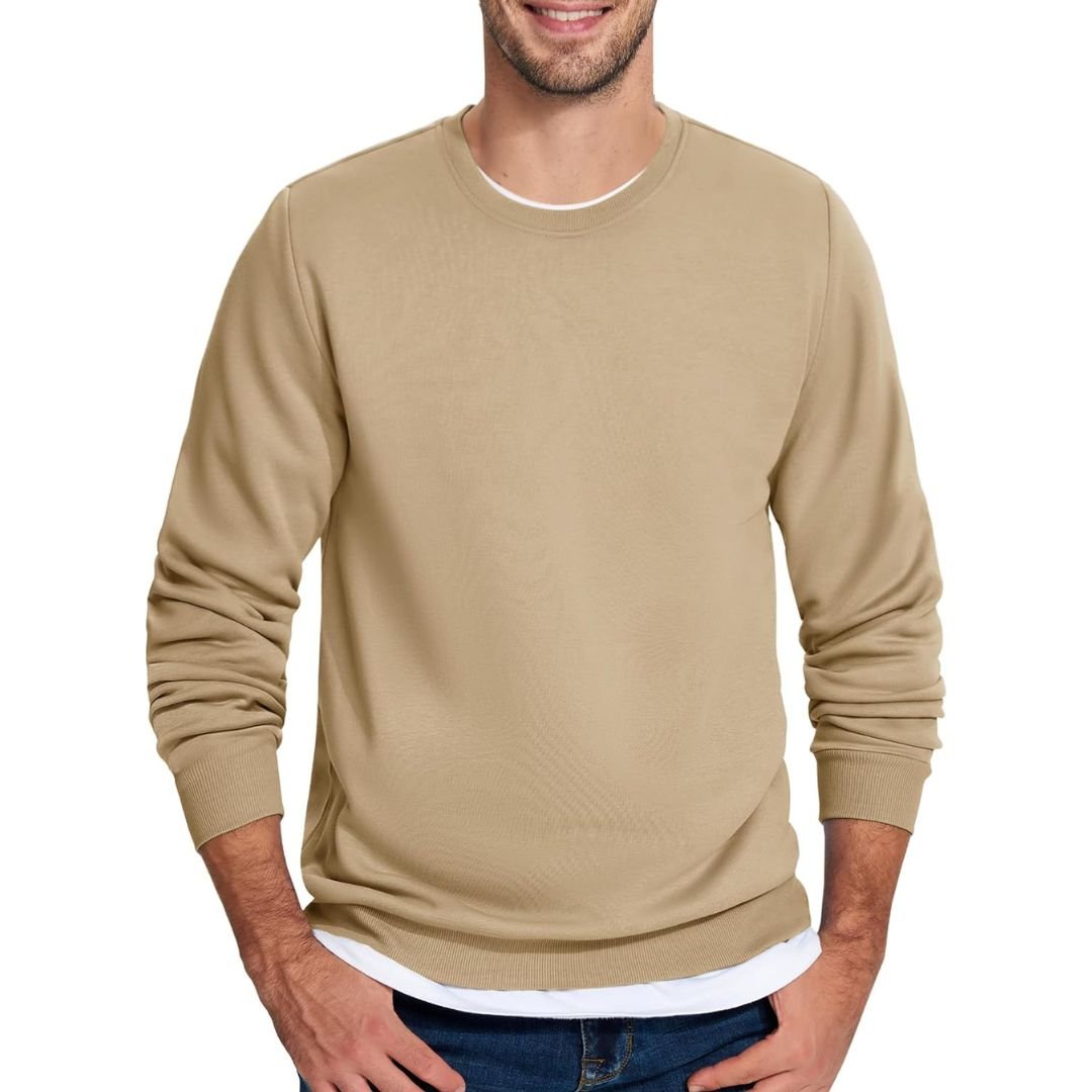 Men's Casual Crewneck Fleece Pullover Sweatshirts - google men long sleeve