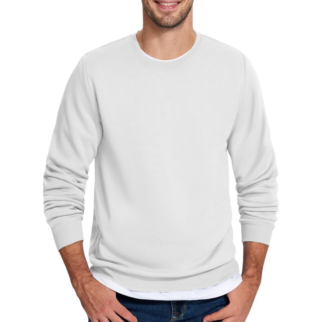 Men's Casual Crewneck Fleece Pullover Sweatshirts - google men long sleeve