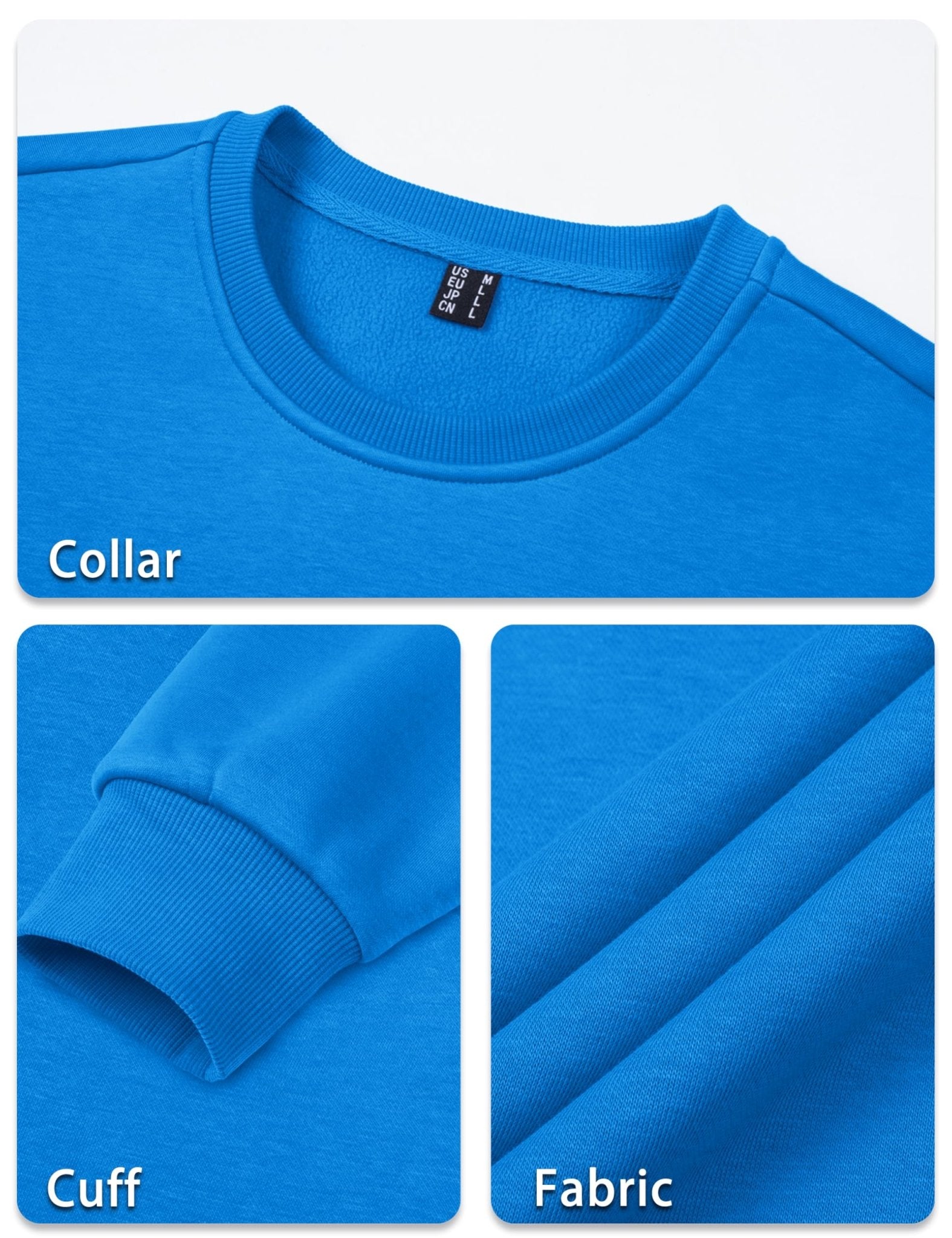 TACVASEN Black Men's Casual Fleece Lined Pullover Sweatshirts