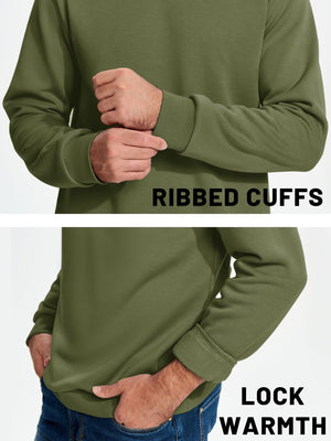 TACVASEN Black Men's Casual Fleece Lined Pullover Sweatshirts