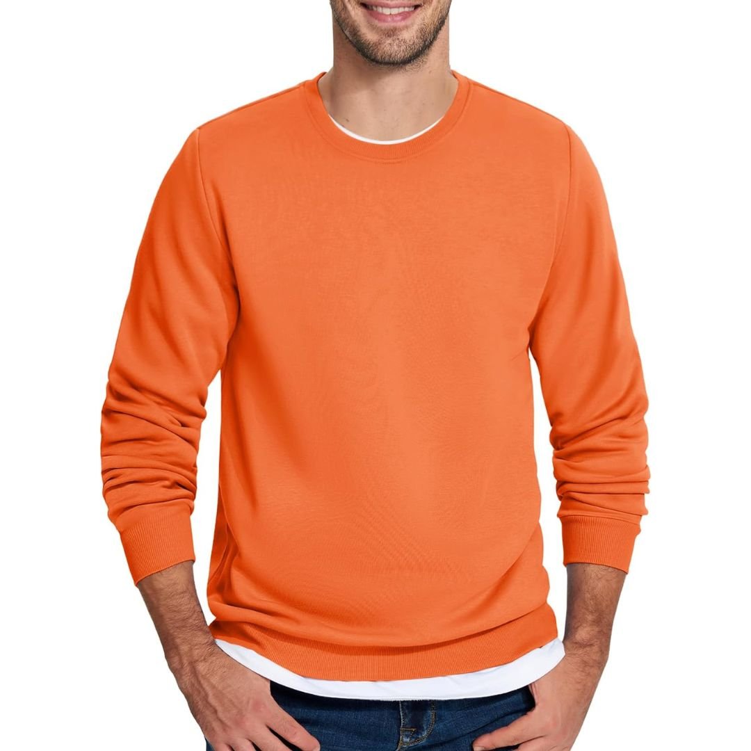 Men's Casual Crewneck Fleece Pullover Sweatshirts - google men long sleeve