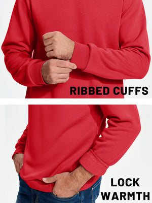 TACVASEN Black Men's Casual Fleece Lined Pullover Sweatshirts