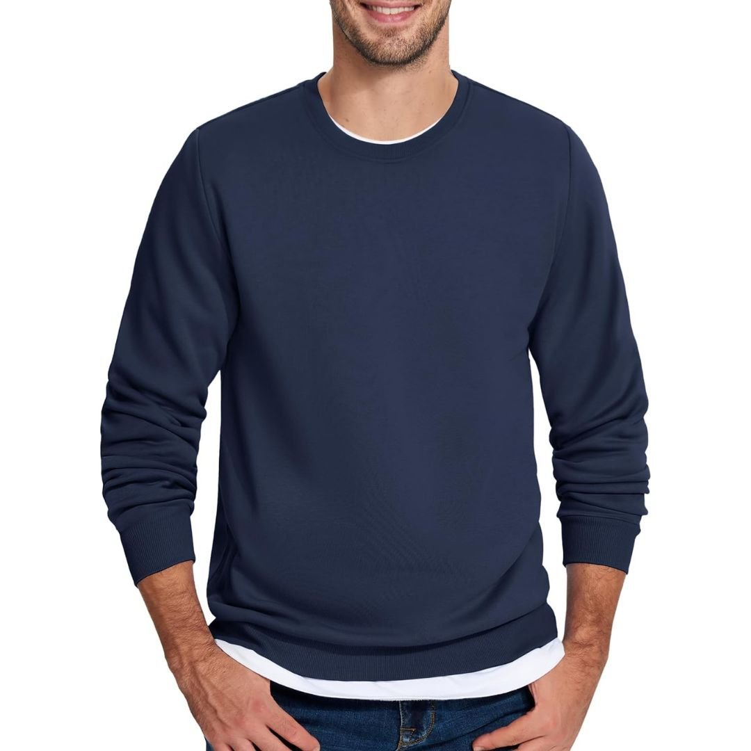 Men's Casual Crewneck Fleece Pullover Sweatshirts - google men long sleeve