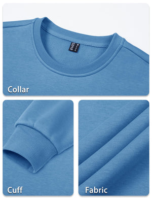 TACVASEN Black Men's Casual Fleece Lined Pullover Sweatshirts