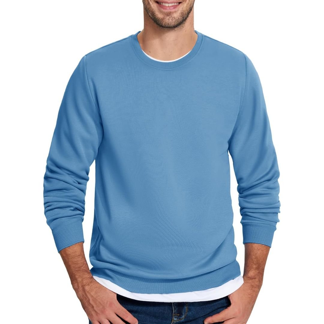 Men's Casual Crewneck Fleece Pullover Sweatshirts - google men long sleeve