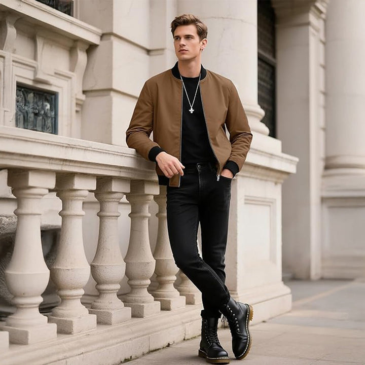 Men's Casual Lightweight Bomber Jacket - L23M911
