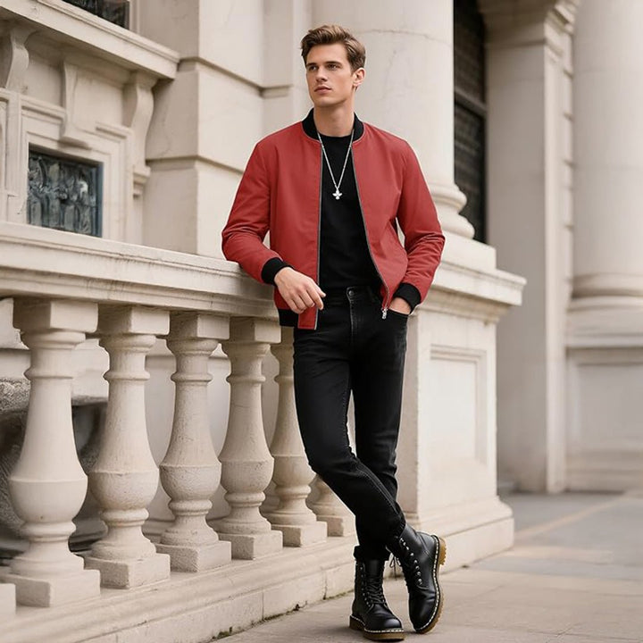 Men's Casual Lightweight Bomber Jacket - L23M911