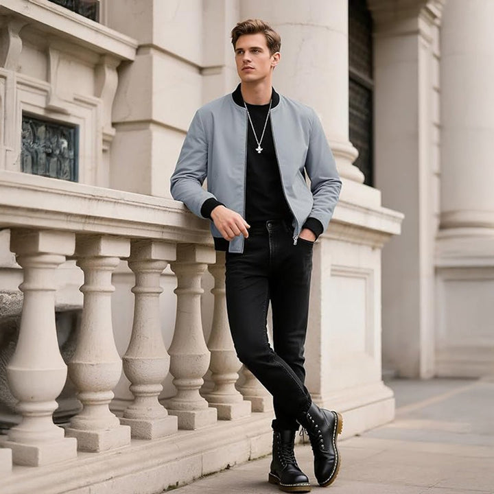 Men's Casual Lightweight Bomber Jacket - L23M911