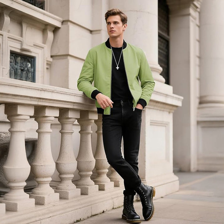 Men's Casual Lightweight Bomber Jacket - L23M911