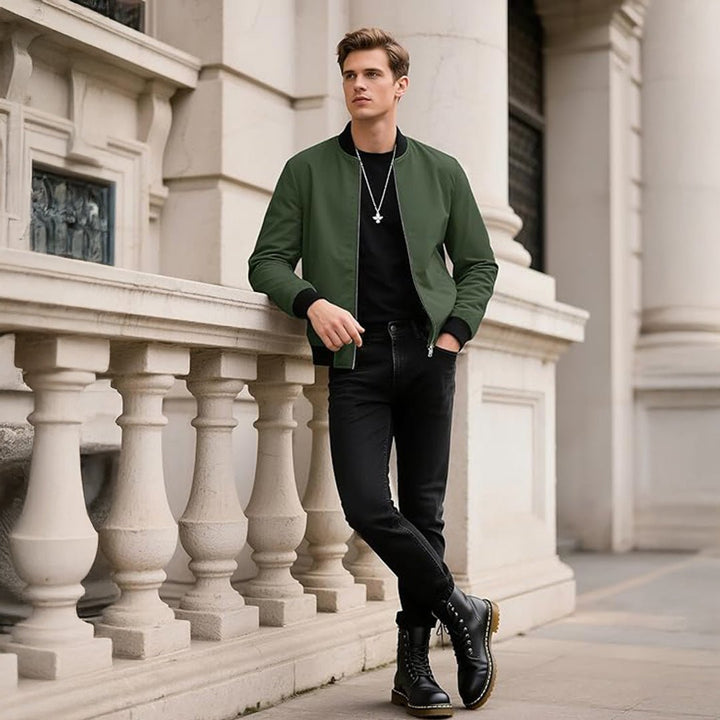 Men's Casual Lightweight Bomber Jacket - L23M911