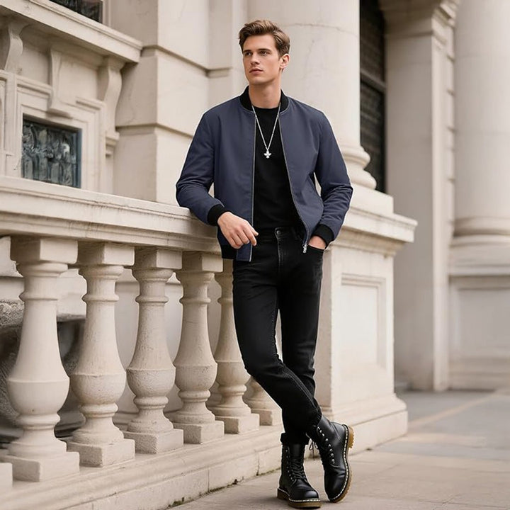 Men's Casual Lightweight Bomber Jacket - L23M911
