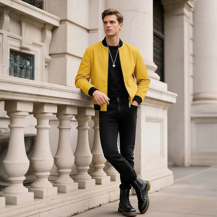 Men's Casual Lightweight Bomber Jacket - L23M911