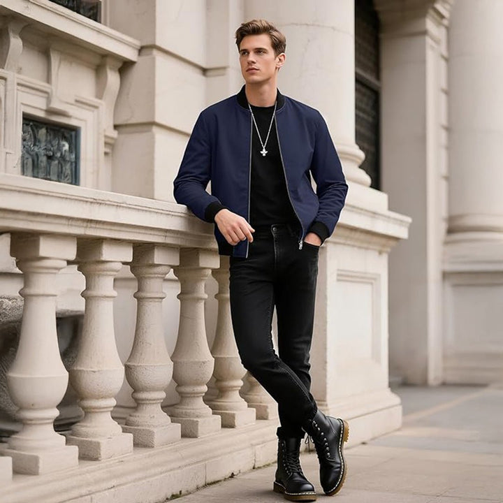 Men's Casual Lightweight Bomber Jacket - L23M911