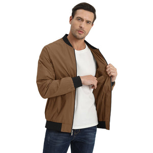 TACVASEN Army Green Vintage Bomber Flight Jacket Spring & Fall