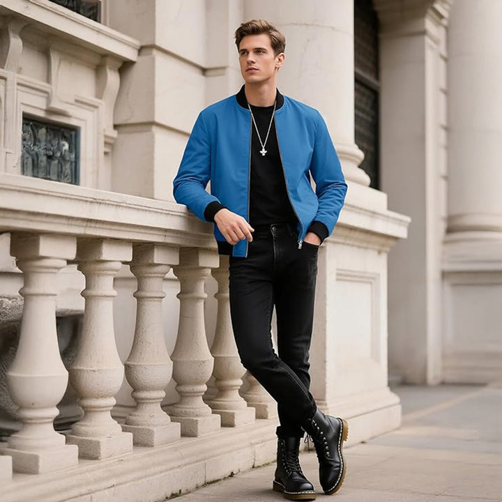Men's Casual Lightweight Bomber Jacket - L23M911