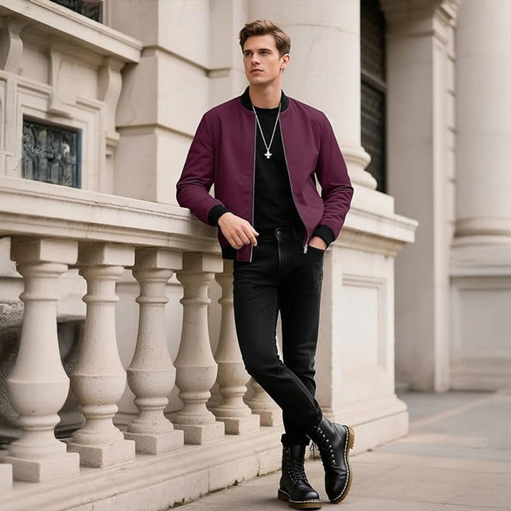 Men's Casual Lightweight Bomber Jacket - L23M911