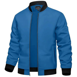 TACVASEN Blue Green Men's Casual Lightweight Bomber Jacket - Slim Fit Coat
