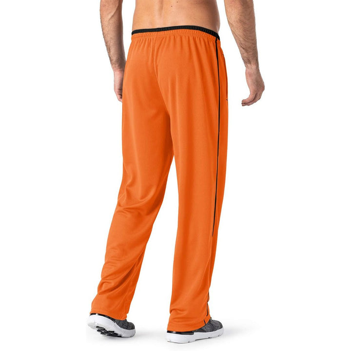 Men's Casual Open Bottom Mesh Sweatpants with Pockets - 001网眼长裤