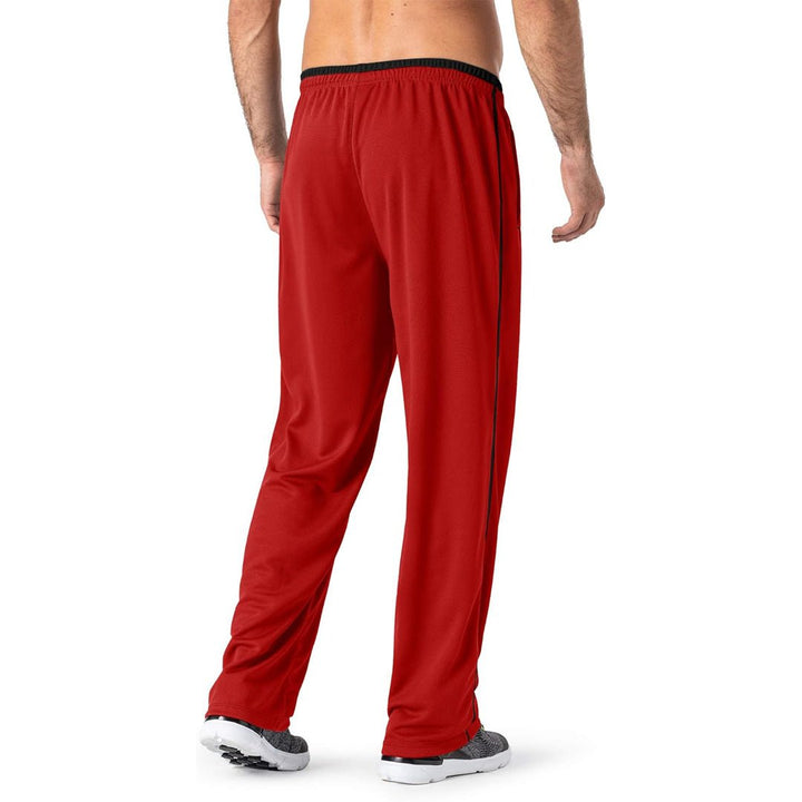 Men's Casual Open Bottom Mesh Sweatpants with Pockets - 001网眼长裤