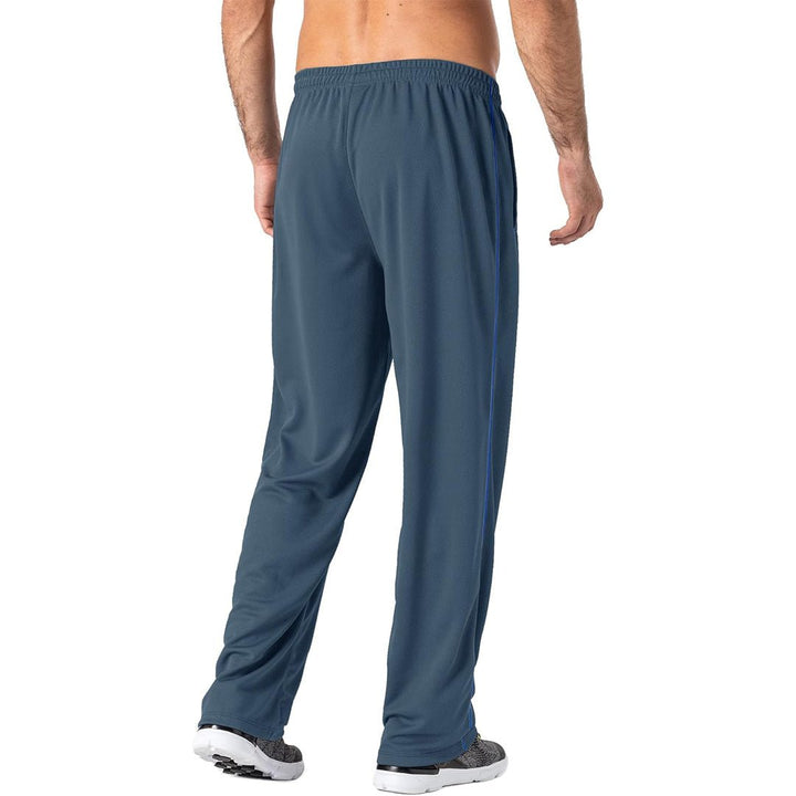 Men's Casual Open Bottom Mesh Sweatpants with Pockets - 001网眼长裤