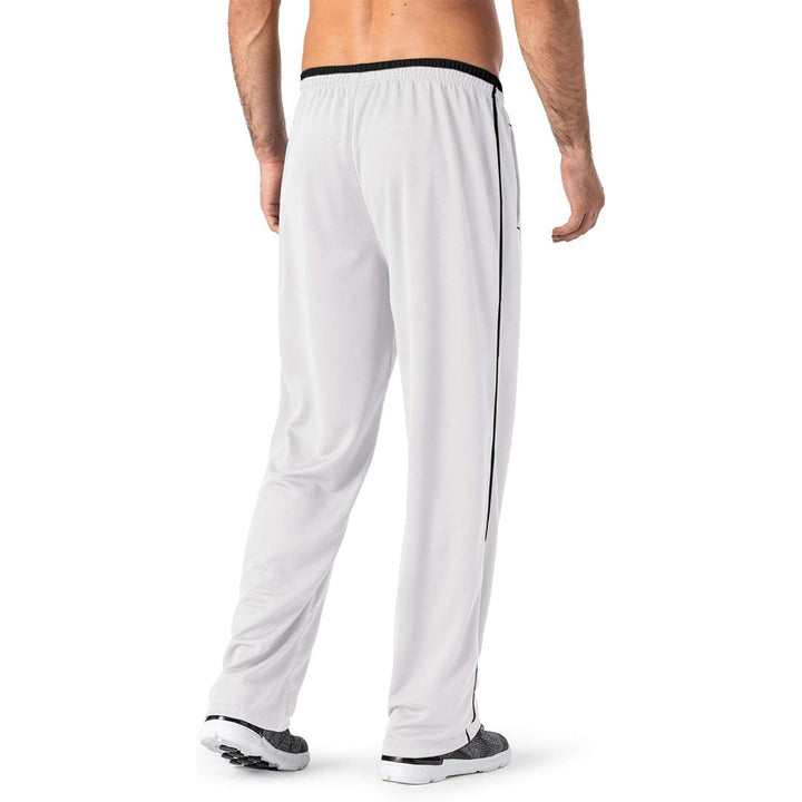 Men's Casual Open Bottom Mesh Sweatpants with Pockets - 001网眼长裤