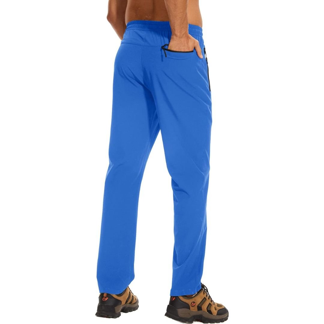 TACVASEN Blue Men's Casual Pants Lightweight Quick Dry Water Resistant Joggers with Pockets
