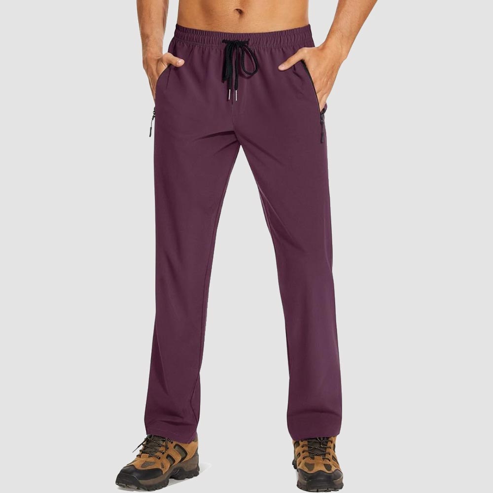 TACVASEN Fuchsia Men's Casual Pants Lightweight Quick Dry Water Resistant Joggers with Pockets
