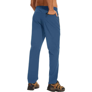 TACVASEN Blue Gray Men's Casual Pants Lightweight Quick Dry Water Resistant Joggers with Pockets