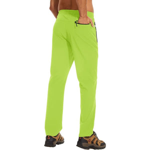 TACVASEN Yellow Green Men's Casual Pants Lightweight Quick Dry Water Resistant Joggers with Pockets