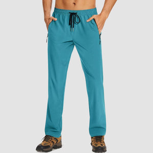 TACVASEN Lake Blue Men's Casual Pants Lightweight Quick Dry Water Resistant Joggers with Pockets