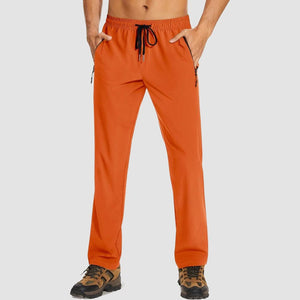 TACVASEN Orange Men's Casual Pants Lightweight Quick Dry Water Resistant Joggers with Pockets