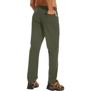 TACVASEN Army Green Men's Casual Pants Lightweight Quick Dry Water Resistant Joggers with Pockets