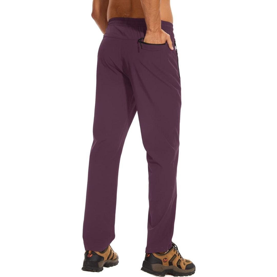 TACVASEN Fuchsia Men's Casual Pants Lightweight Quick Dry Water Resistant Joggers with Pockets