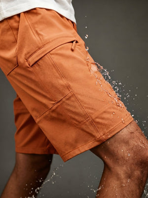 TACVASEN Orange Men's Casual Quick Dry 5 Pockets Cargo Shorts