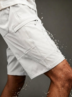 TACVASEN White Men's Casual Quick Dry 5 Pockets Cargo Shorts