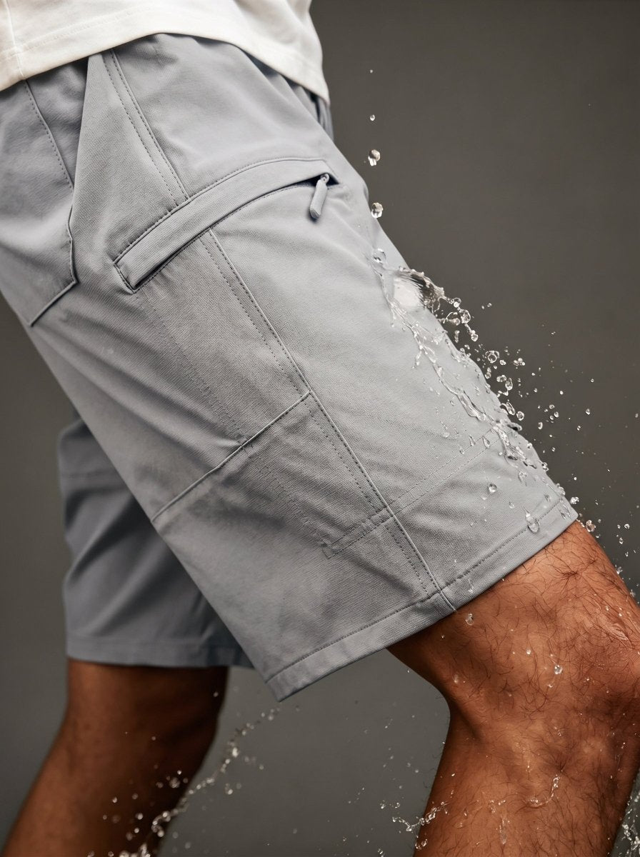 TACVASEN Light Grey Men's Casual Quick Dry 5 Pockets Cargo Shorts