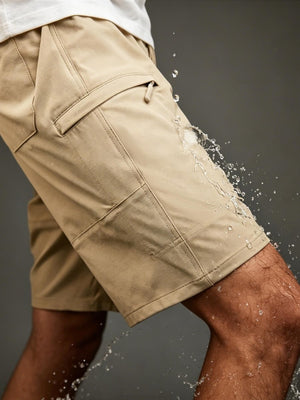 TACVASEN Khaki Men's Casual Quick Dry 5 Pockets Cargo Shorts