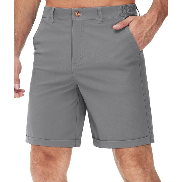Men's Classic Stretch Chino Shorts with Pockets - Men's Hiking Shorts