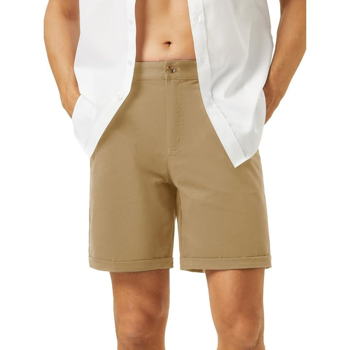 Men's Classic Stretch Chino Shorts with Pockets - Men's Hiking Shorts