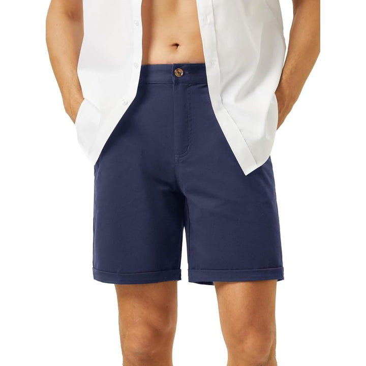Men's Classic Stretch Chino Shorts with Pockets - Men's Hiking Shorts